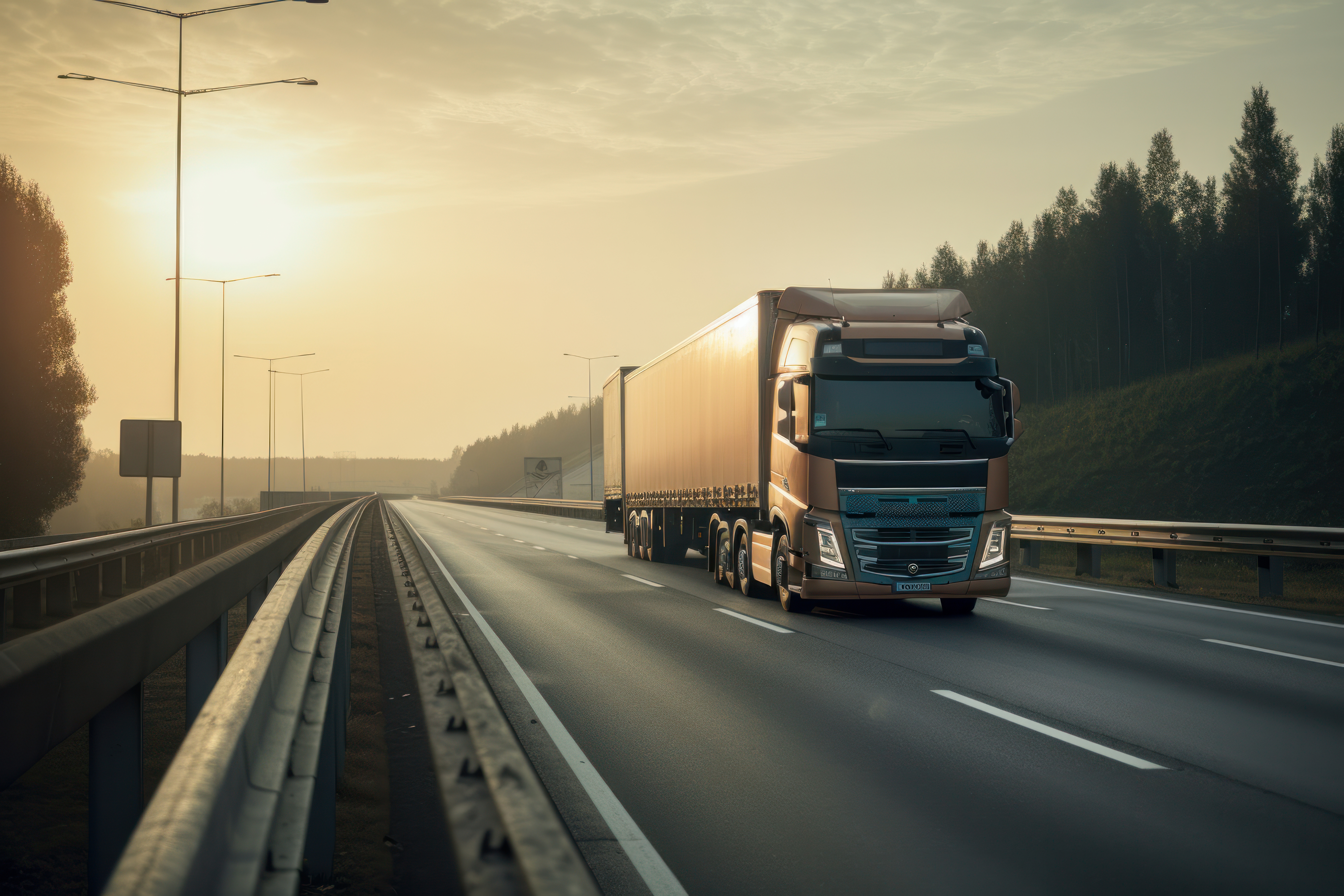 Freight truck on the highway
